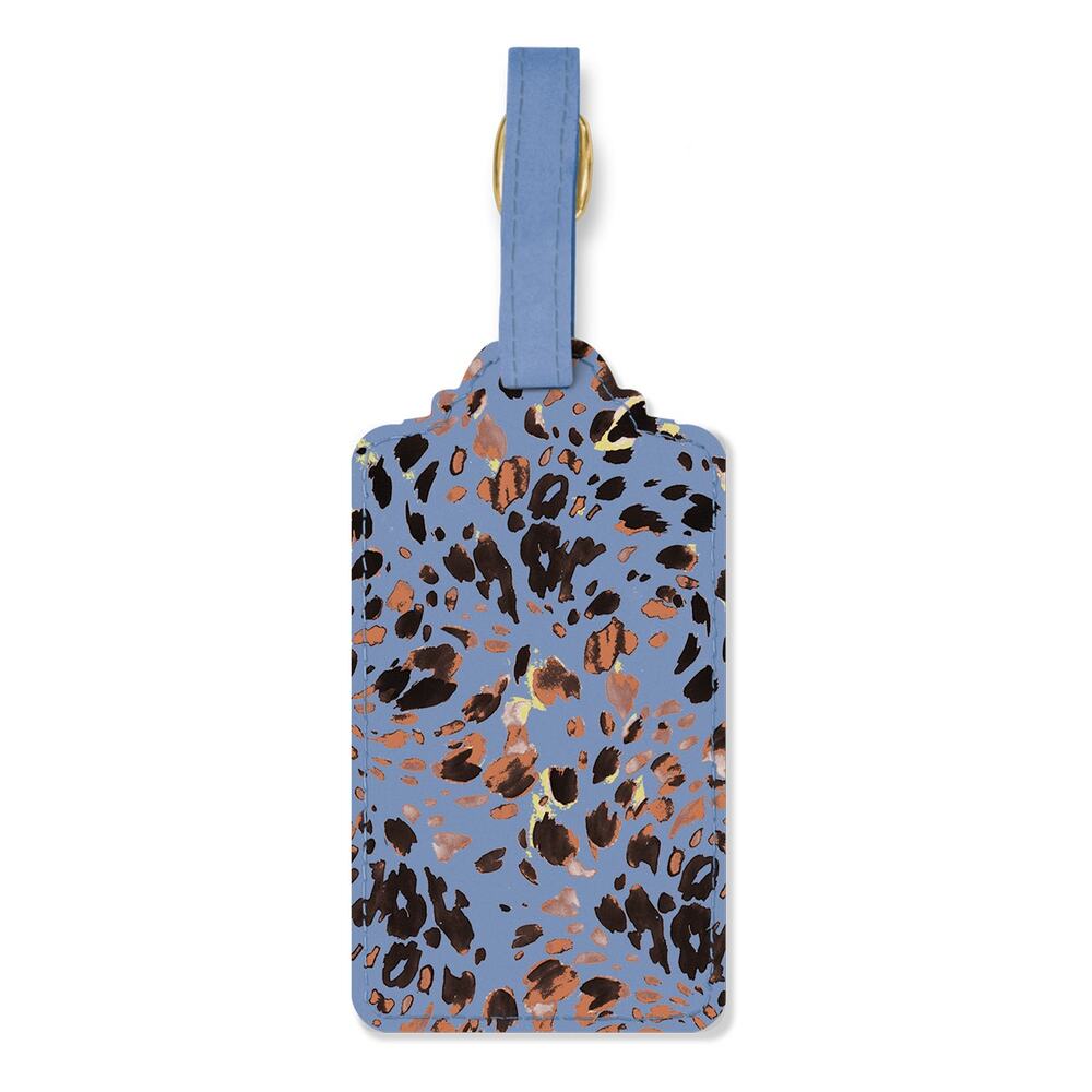 Abstract Luggage Tag | Blue Leopard